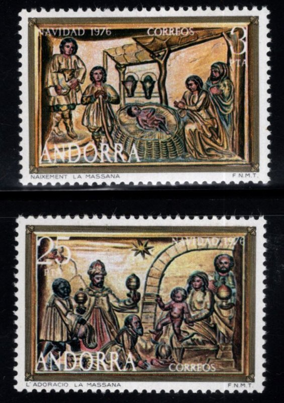 Andorra  (Spanish) Scott 96-97 complete MNH** Christmas-Navidad 1976 set