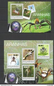 2014 Mozambique Fauna Insects Spiders Aranhas Kb+Bl ** St2434