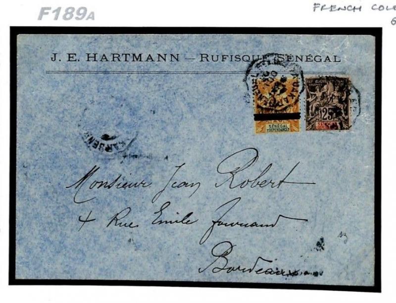 F189a French Colonies Senegal 1903 Cover {samwells}