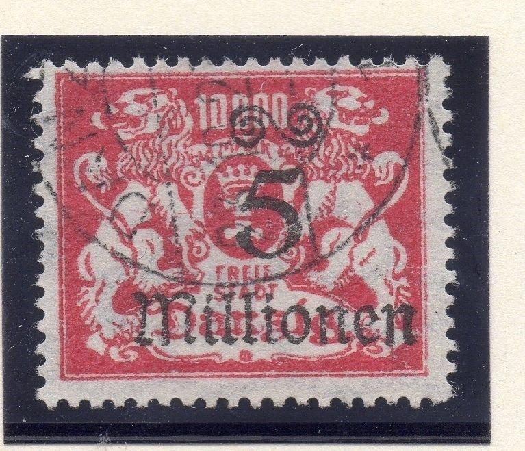 Germany Danzig 1923 (Aug) Issue Fine Used 5M. Surcharged 117348