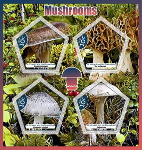 Stamps.  Mushrooms  2018 1+1 sheets perforated