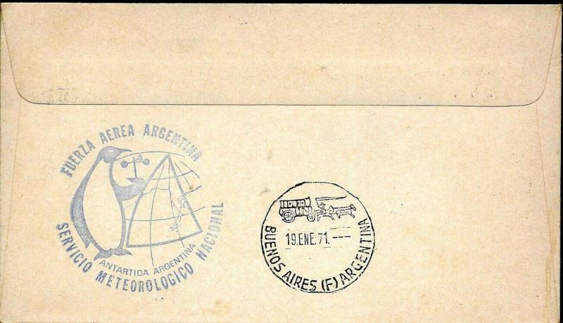 AANT-176 ANTARCTIC ANTARCTICA 1970 ARGENTINA METEOROLOGY BELGRANO STATION COVER 