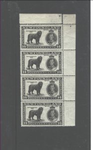 NEWFOUNDLAND 1937 #238ix RE - ENTRYIES, PLS.CHECK ALL SCANS MNH STRIP OF4