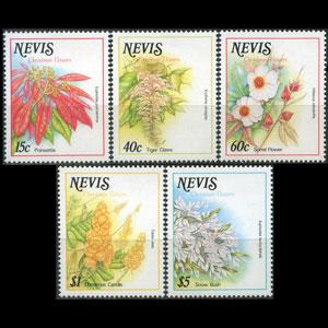 NEVIS 1988 - Scott# 575-9 Flowers Set of 5 NH