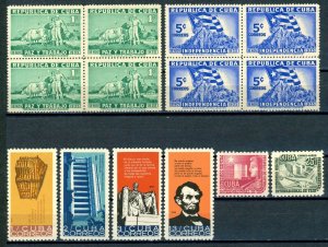 USAstamps Unused FVF USCuba Scott 332, 335, 952-955, C90-C91 OG MLH