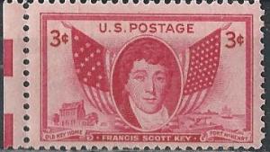 US 962 (mnh) 3¢ Francis Scott Key (1948)
