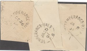 NEW BRUNSWICK SPLIT RING TOWN CANCEL TEMPERANCE VALE/SET OF 3