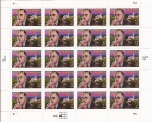 US Stamp 1997 32c Playwright Thornton Wilder - 20 Stamp Sheet #3134