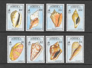 SHELLS - DOMINICA #1251-8   MNH