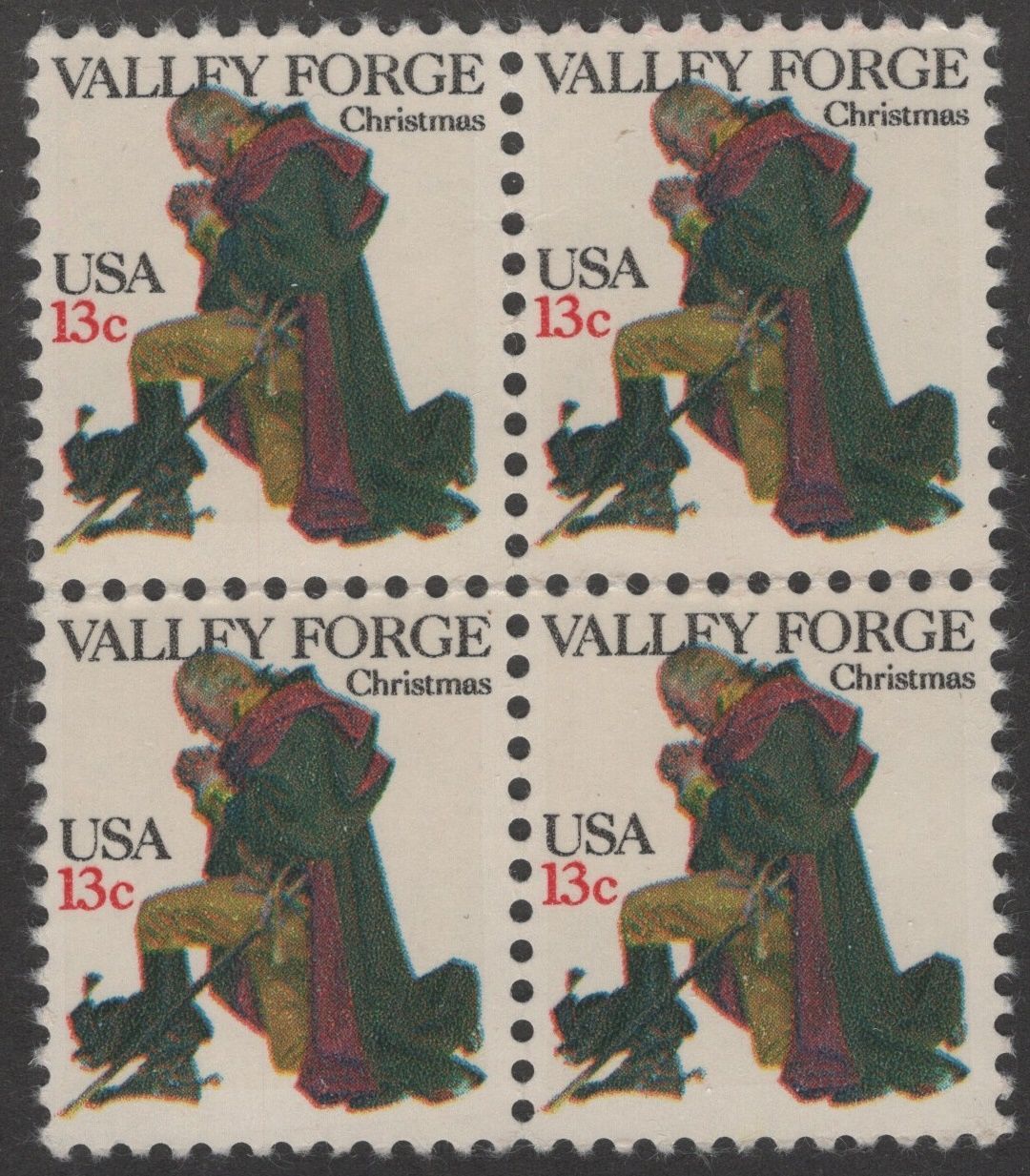 SC#1729 13¢ Washington at Valley Forge Block of Four (1977) MNH ...