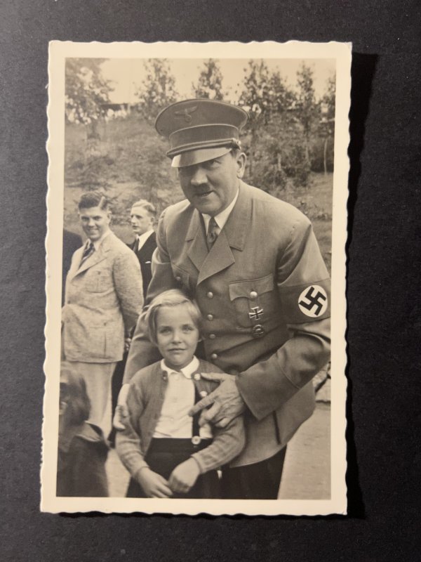 1938 Nazi Germany RPPC Postcard Cover Vienna Local Use Adolf Hitler with Girl