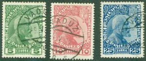 LIECHTENSTEIN 1-3 USED (RL) 5166 CV $90.00 BIN $29.00