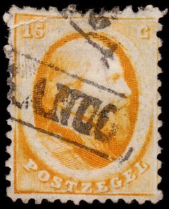 Netherlands Scott 6 (1864) Used G-F, CV $100.00 C