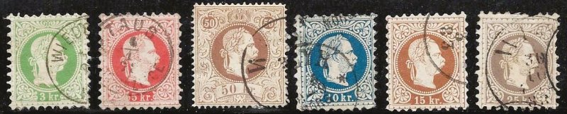 Austria Sc# 27 thru 33 Complete Note #33 VF Scott CV $200