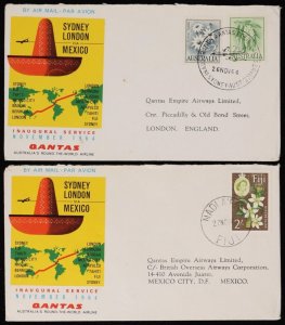 AUSTRALIA 1964 Australia-London via Mexico First Flight Covers + intermediates.