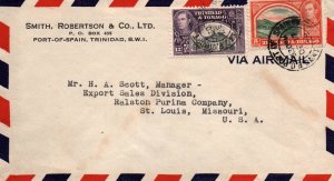 Trinidad and Tobago to St Louis,MO Airmail Cover