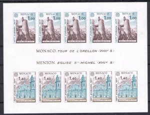 1977 Monaco, Yvert 13a - Europa Cept Sheet - Untoothed - MNH**