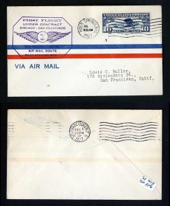 # C10 on CAM # 18 First Flight cover, Rock Springs, WY to SF, CA - 7-1-1927