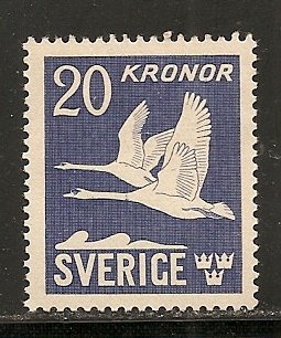 Sweden C8c 1942 20k Swans MLH