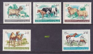 Lebanon 453-56 & 458 MNH 1968 Goat Camel Sheep Horses Cattle Issues VF