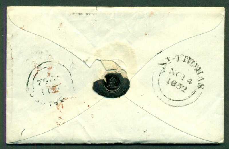 DWI 1952 cover w/letter enc. from Barbados via St. Tho. (bkstp) to NY, nice item