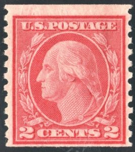 SC#492 2¢ Washington Coil Single (1916) MH