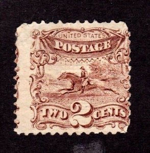 United States stamp #113, MH NG,  CV $190.00