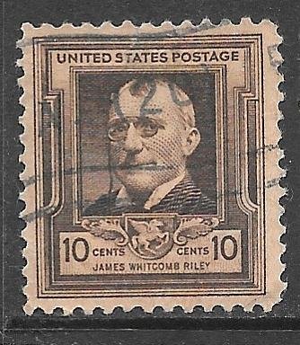 USA 868: 10c James Whitcomb Riley, used, VF