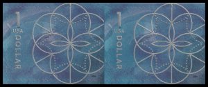 US 5853 Floral Geometry Blue $1 horz pair MNH 2024