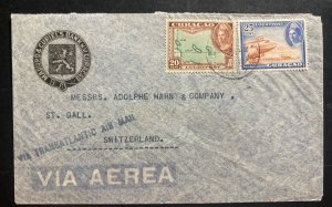 1946 Curacao Curiels Commercial Bank Airmail Cover To St Gallen Switzerland