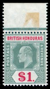 MOMEN: BRITISH HONDURAS SG#91-92 1907 MINT OG *NH* MARGIN COPY