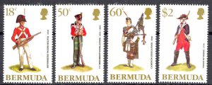 Bermuda Sc# 547-550 MNH 1988 Military Uniforms