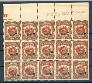 EL SALVADOR Revenue High Value 25p ABNCo SPECIMEN*Dated 1922* Block{15} MNH ZU35