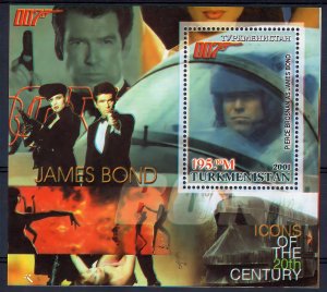 Turkmenistan 2001 JAMES BOND 007 Pierce Brosnan-TRAIN  Souvenir Sheet (1) MNH