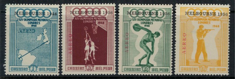 Peru #C78-81* CV $22.50  Special Melbourne overprints