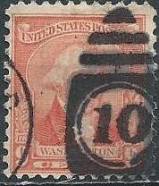 US 714 (used) 9¢ Washington (portrait by W. Williams), pale red (1932)