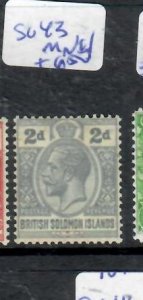 BRITISH SOLOMON ISLANDS KGV  2D SG 43  MNH    P0326H