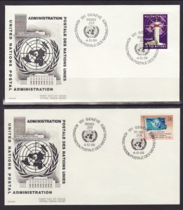 UN Geneva 1-14 Regular Issues S/14 Geneva U/A FDC