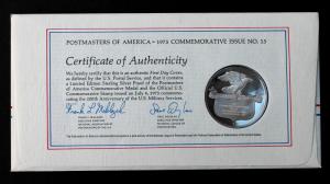 1975 Postmasters Of America Silver Proof Coin Limited Edition No13