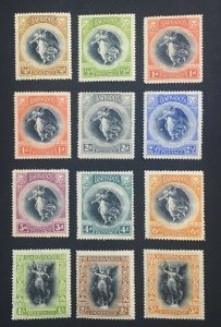 MOMEN: BARBADOS SG #201-212 1920-21 MINT OG H LOT #60659