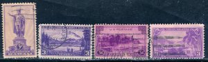 USA; 1937: Sc. # 799-802: Used Cpl. Set