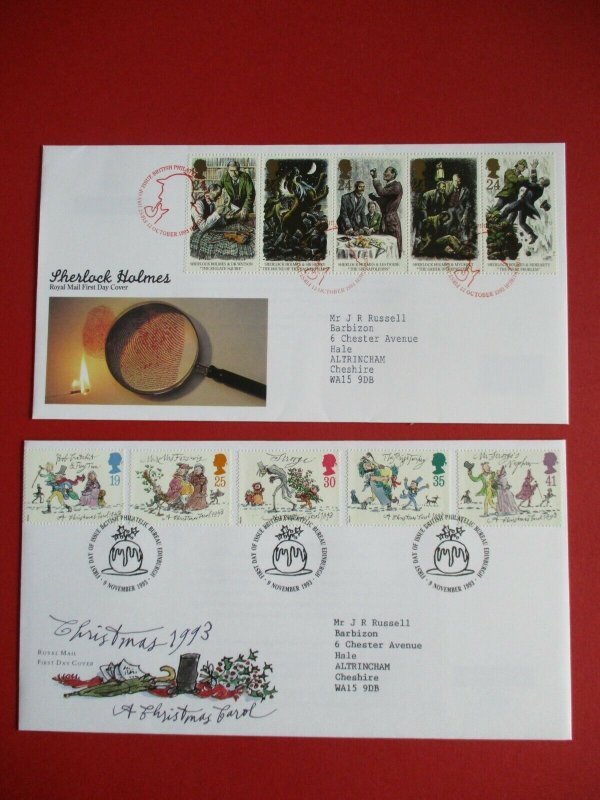 1993 GB First Day Covers Complete Run Philatelic Bureau Edinburgh Used Typed