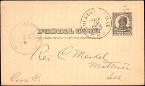 1909 CHI. & EVANSVILLE  RPO RAILROAD POST OFFICE CANCEL