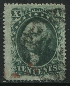 United States 1857 10 cents Type 3 used 