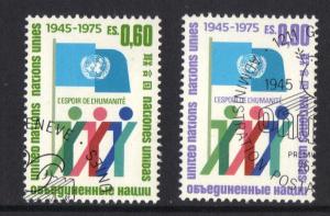 United Nations Geneva  #50-51  Cancelled 1975  30th anniversary UNO