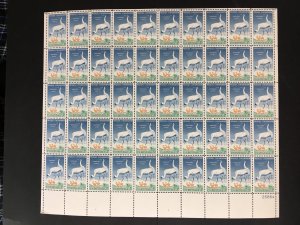 1957 sheet Wildlife Conservation - Whooping Cranes Sc # 1098