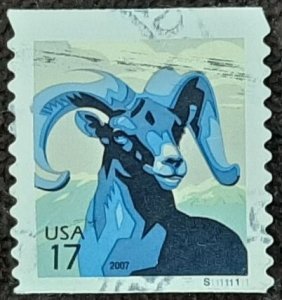 US Scott # 4140; used 17c Wildlife from 2007; VF/XF; PNC# S1111111;off paper