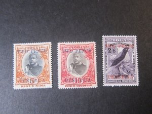 Tonga 1923 Sc 63,65,68 MH