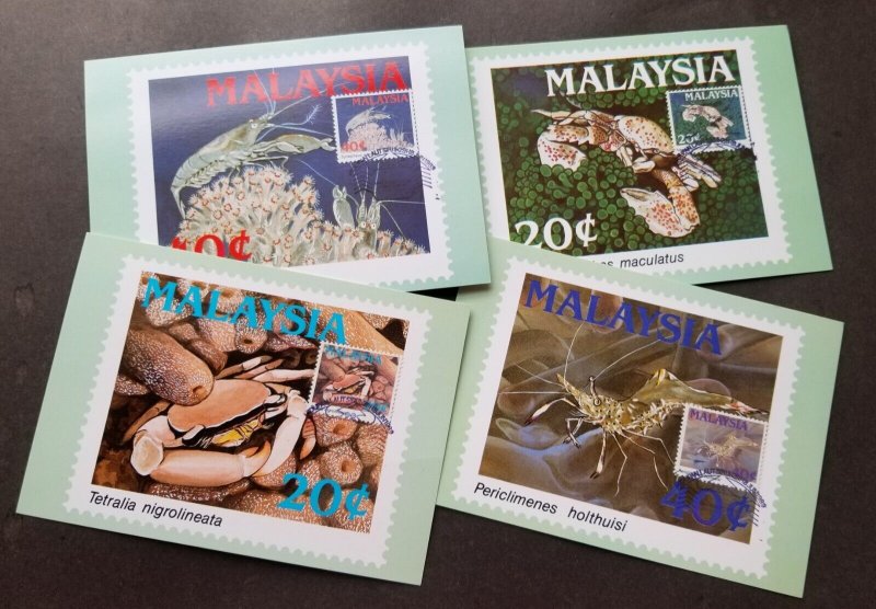 *FREE SHIP Malaysia Marine Life 1989 Ocean Underwater Crab Coral (maxicard)