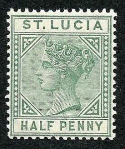 St Lucia SG1 1/2d Dull Green Wmk Crown CA U/M Cat 18 pounds